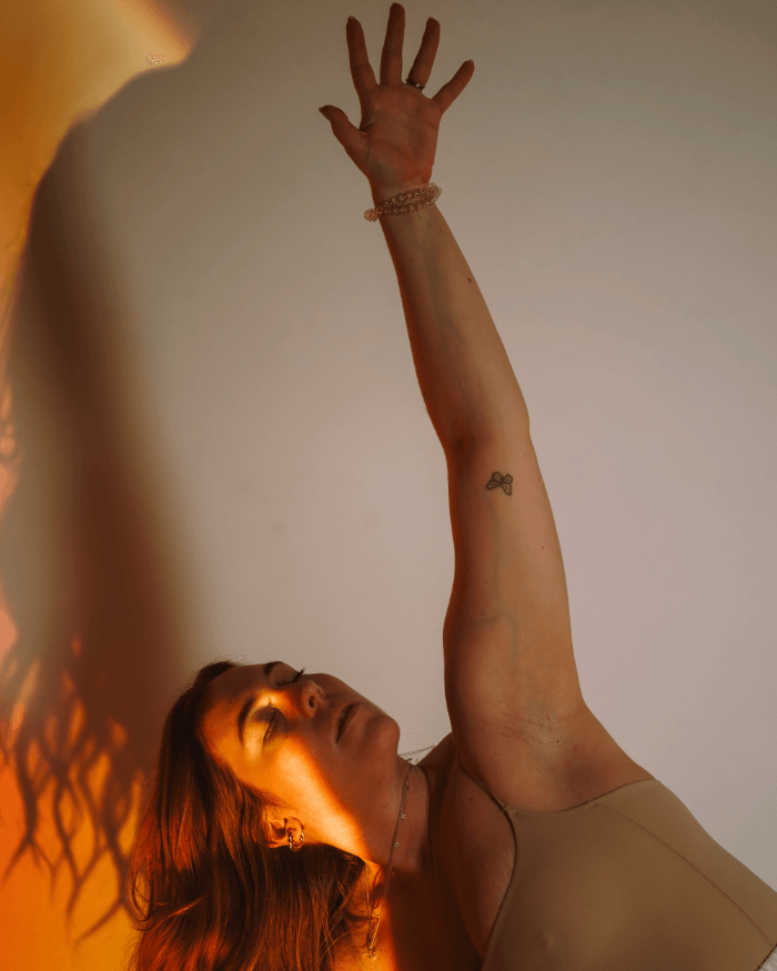 teacher in slow flow yoga class